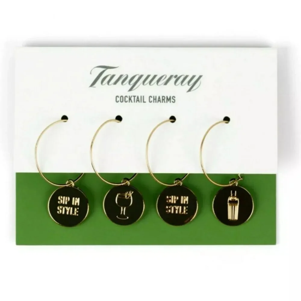 TANQUERAY Golden Cocktail Charms Stemmed Drink Glassware Wine Glass Accessory